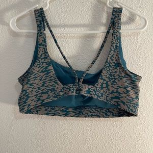 Teal and grey athleta sports bra